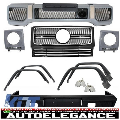 Complete conversion retrofit body kit with tailpipes suitable for mercedes g-class w463 (1989-2018) g63 g65 design 