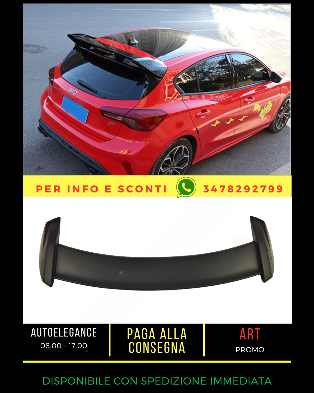 ✨SPOILER ADATTO PER Ford Focus MK4 2018+ Hatchback✨