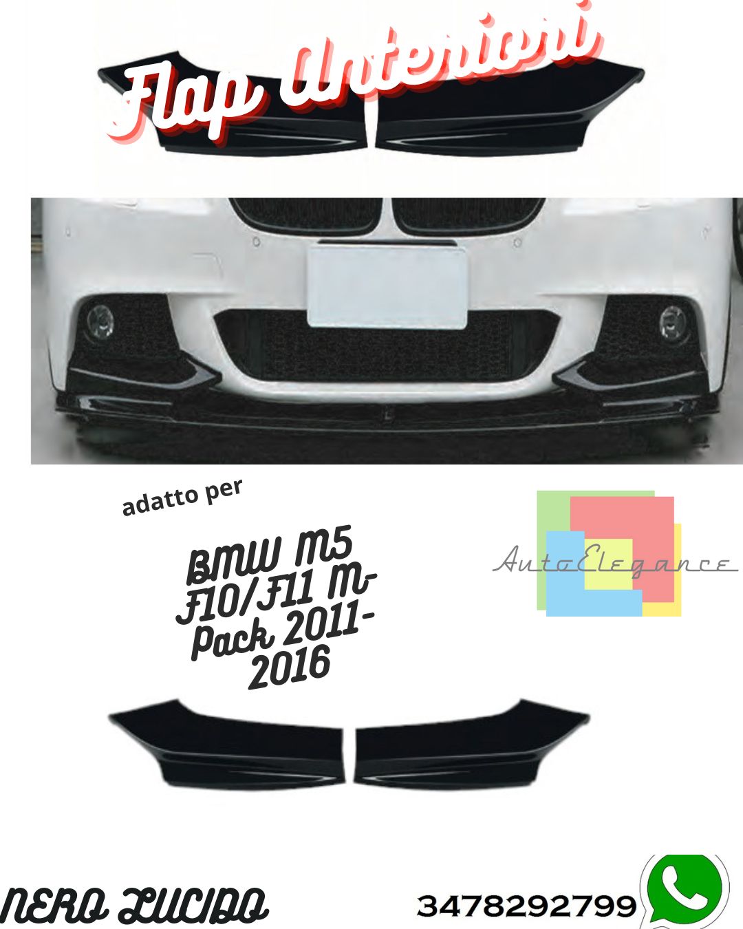 Flap Anteriori BMW M5 F10/F11 M-Pack 2011-2016 Con ABE TÜV