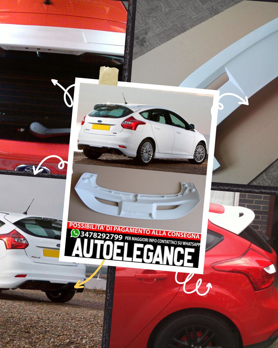 SPOILER ADATTO PER FORD FOCUS III MK3 ZETEC S - 5 PORTE