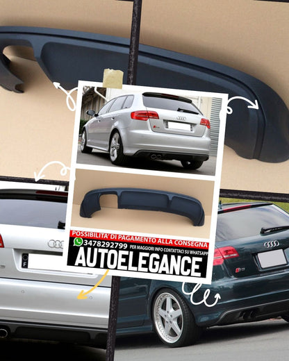 DIFFUSORE COMPATIBILE PER AUDI A3 8P SPORTBACK S3 LOOK