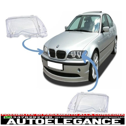 Headlight lenses suitable for bmw 3 series e46 lci facelift sedan/touring (2001-2004)