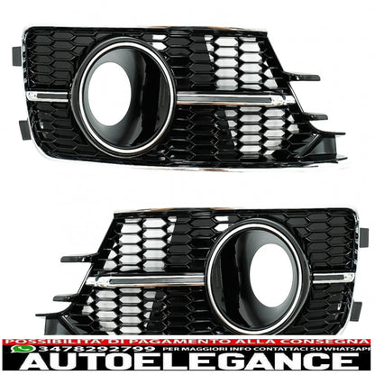 coperture inferiori della griglia del paraurti griglie laterali adatte per audi a6 c7 4g facelift (2015-2018) pianoforte nero e cromato AUTOELEGANCERICAMBI
