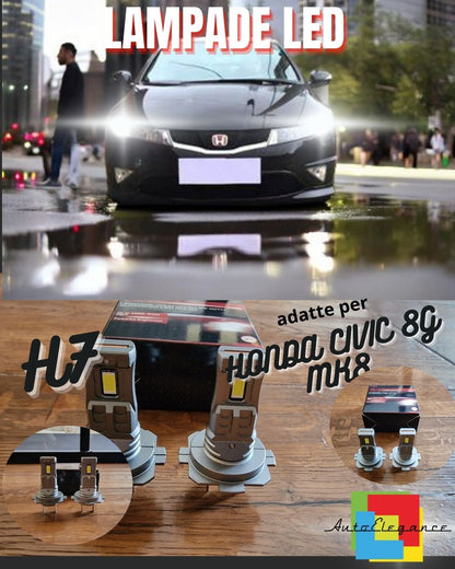 KIT LED H7 PER HONDA CIVIC 8G MK8 VIII 6000K 6000 LUMEN CANBUS ANABBAGLIANTI