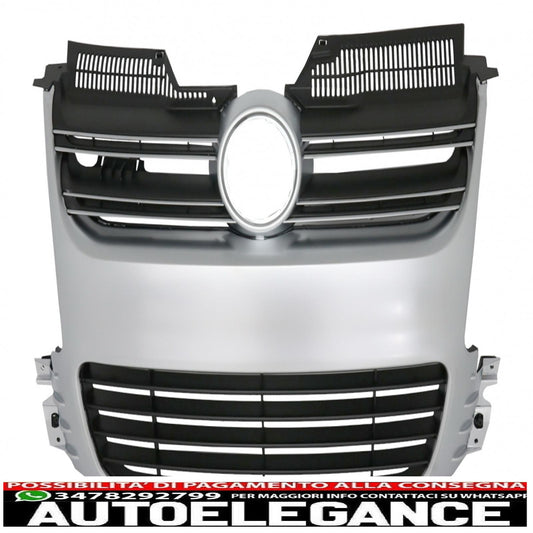 griglia anteriore adatta per vw golf 5 v (2003-2007) r32 design alluminio spazzolato