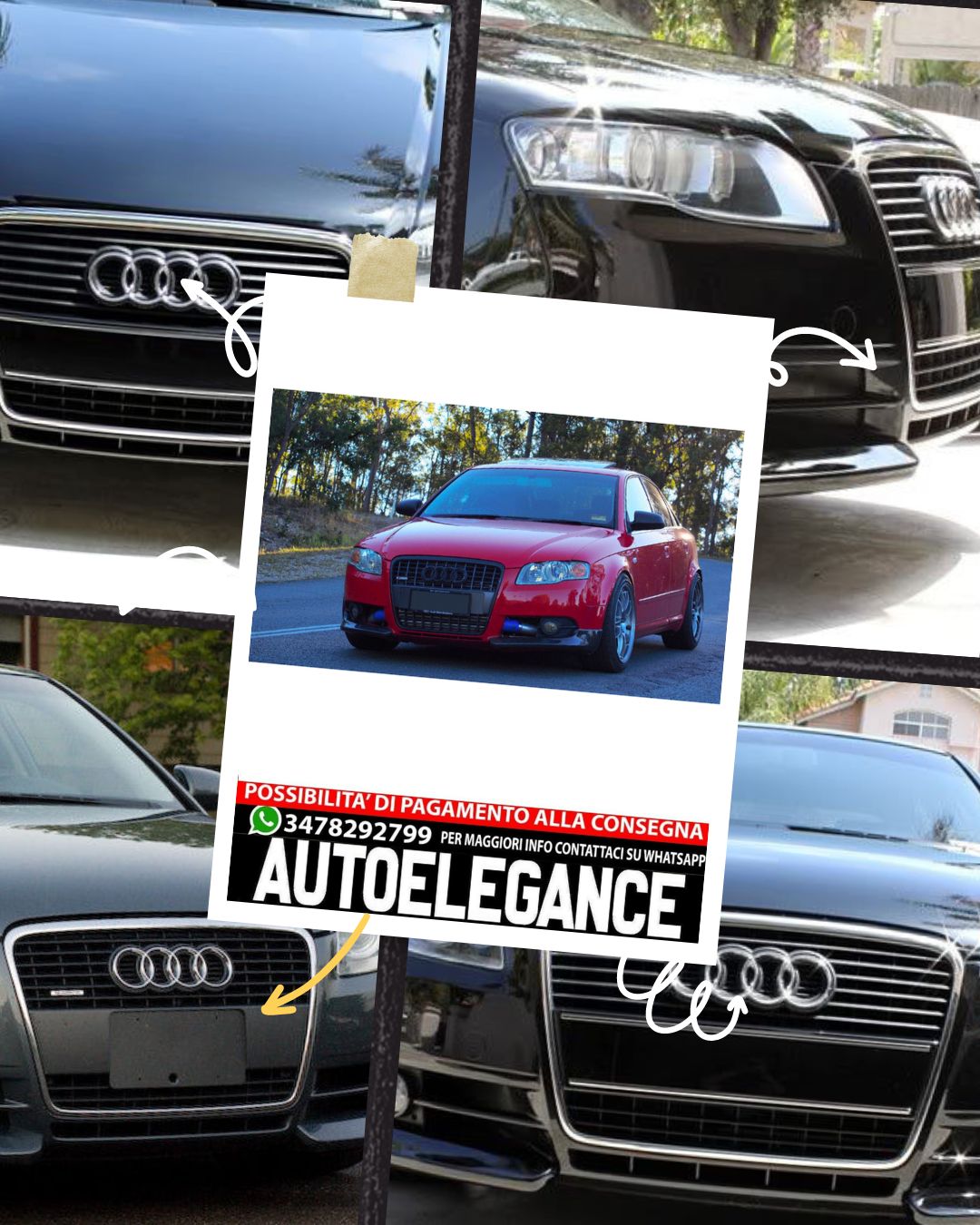 SPLITTER / VALANCE per AUDI A4 B7 LABBRO ANTERIORE