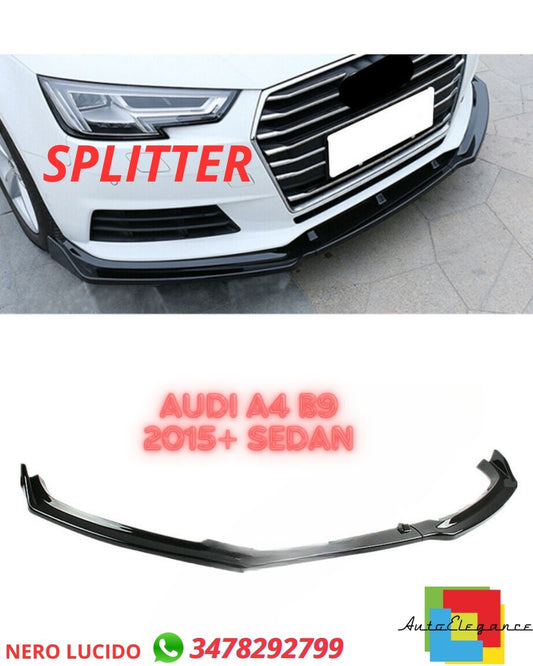 ✨✨SPLITTER NERO LUCIDO ADATTO PER Audi A4 B9 2015+ Sedan avant ✨✨