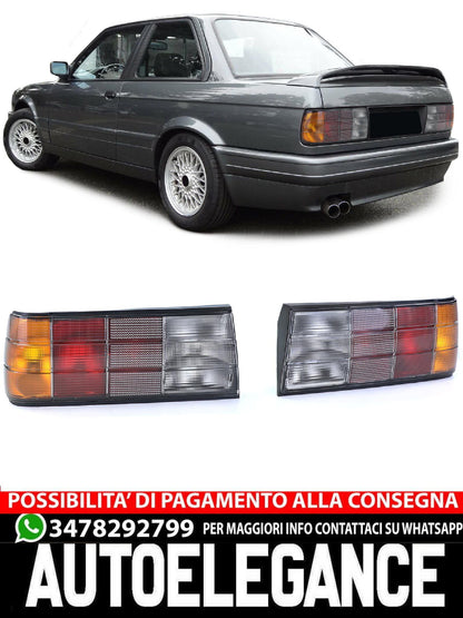 Coppia fanali posteriori Black Smoke adatta per BMW Serie 3 E30 Limo Cabrio Touring 87-94
