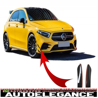 Alette paraurti anteriori alette laterali flac adatte per mercedes a class w177 v177 (04.2018-) a35 design black edition AUTOELEGANCERICAMBI