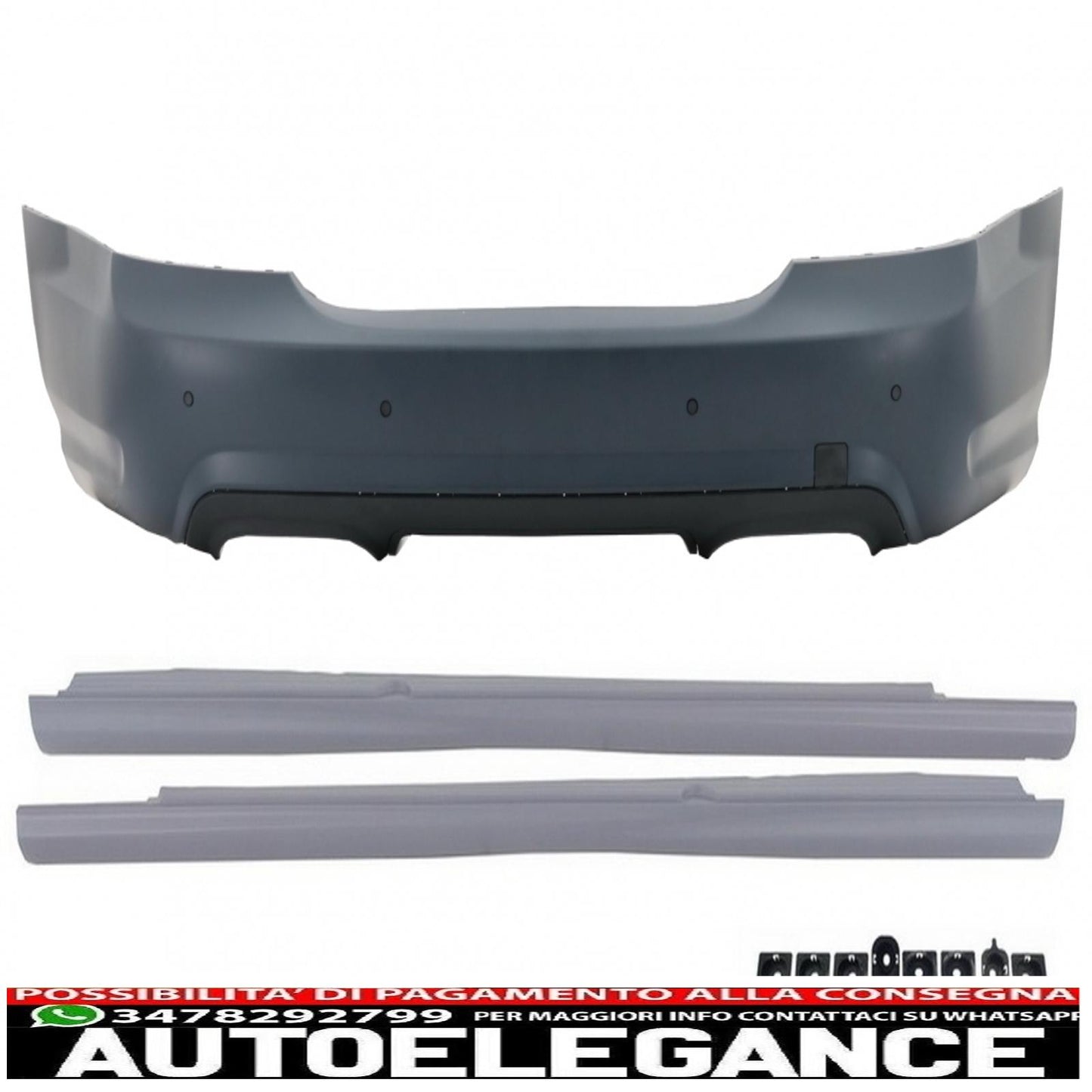 paraurti posteriore adatto per mercedes classe s w221 (2005-2010) design s65 con minigonne laterali versione corta
