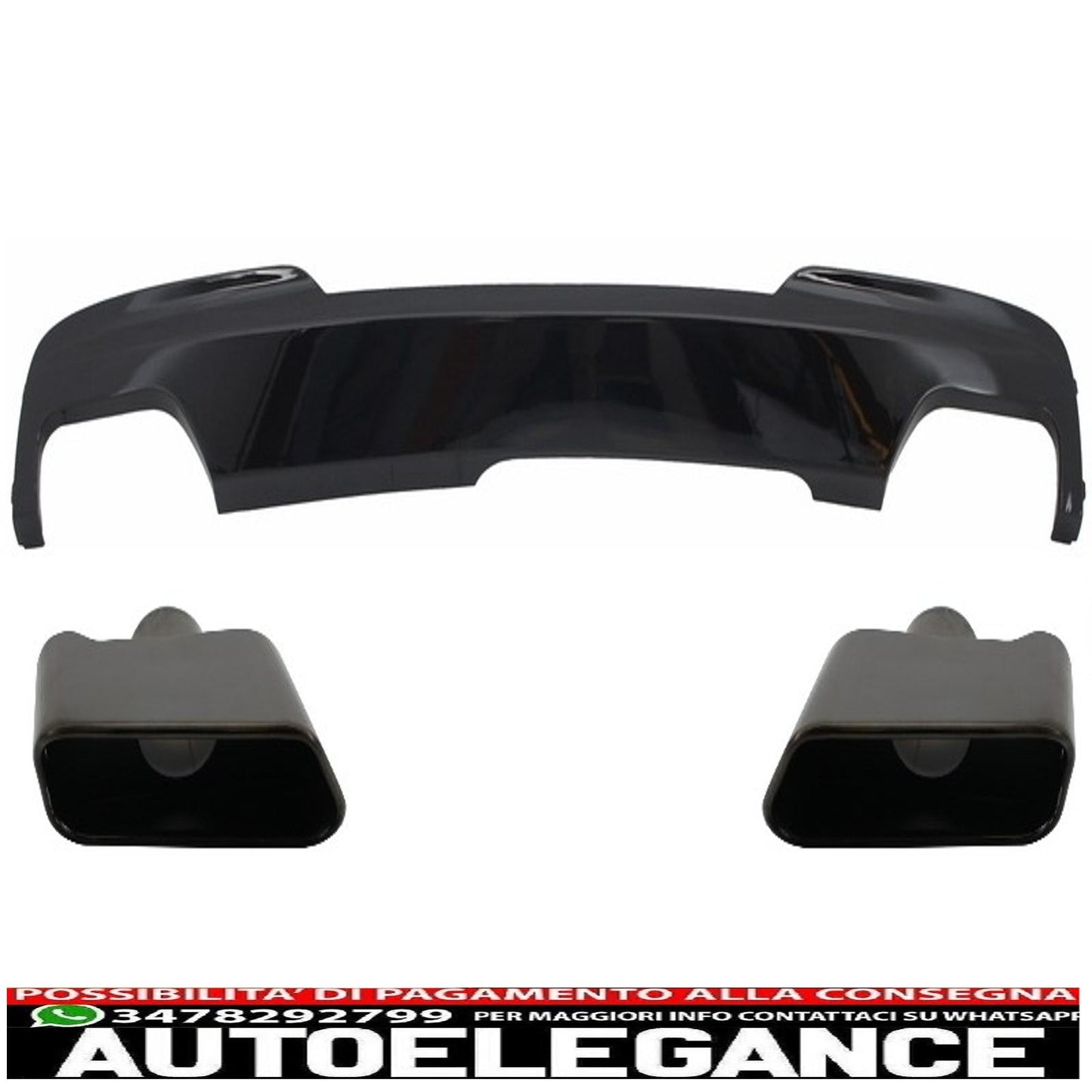 punte del silenziatore di scarico del diffusore d'aria a doppia uscita edizione nera sport m-tech 550i design adatto per bmw serie 5 f10 f11 (2011-2017)
