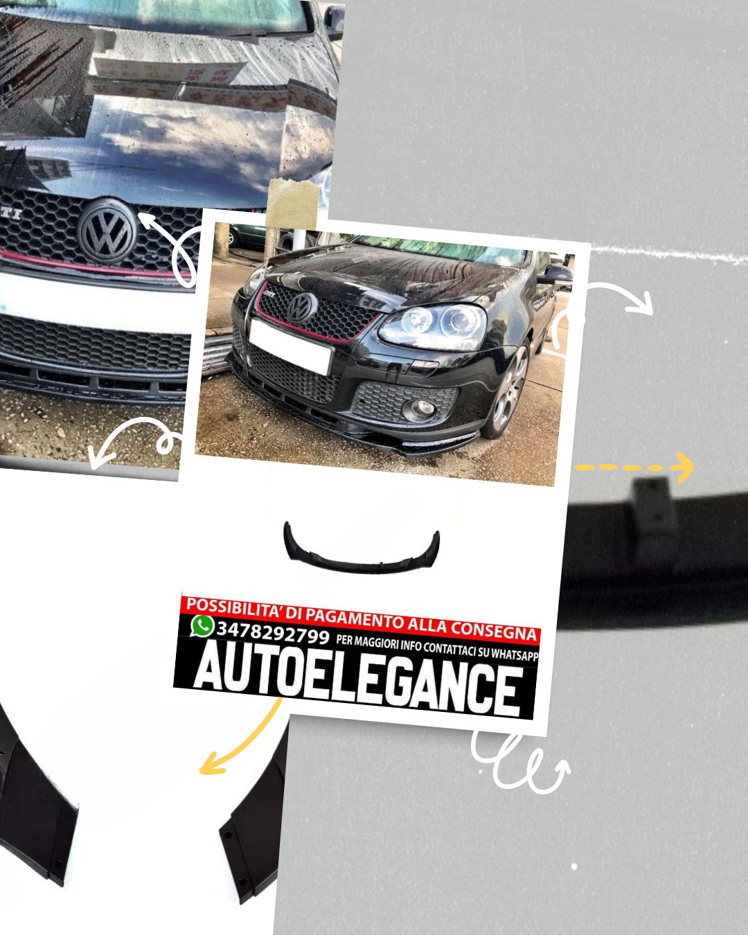 TUNING ABS front spoiler for VW Golf 5 GTI 2004-2008