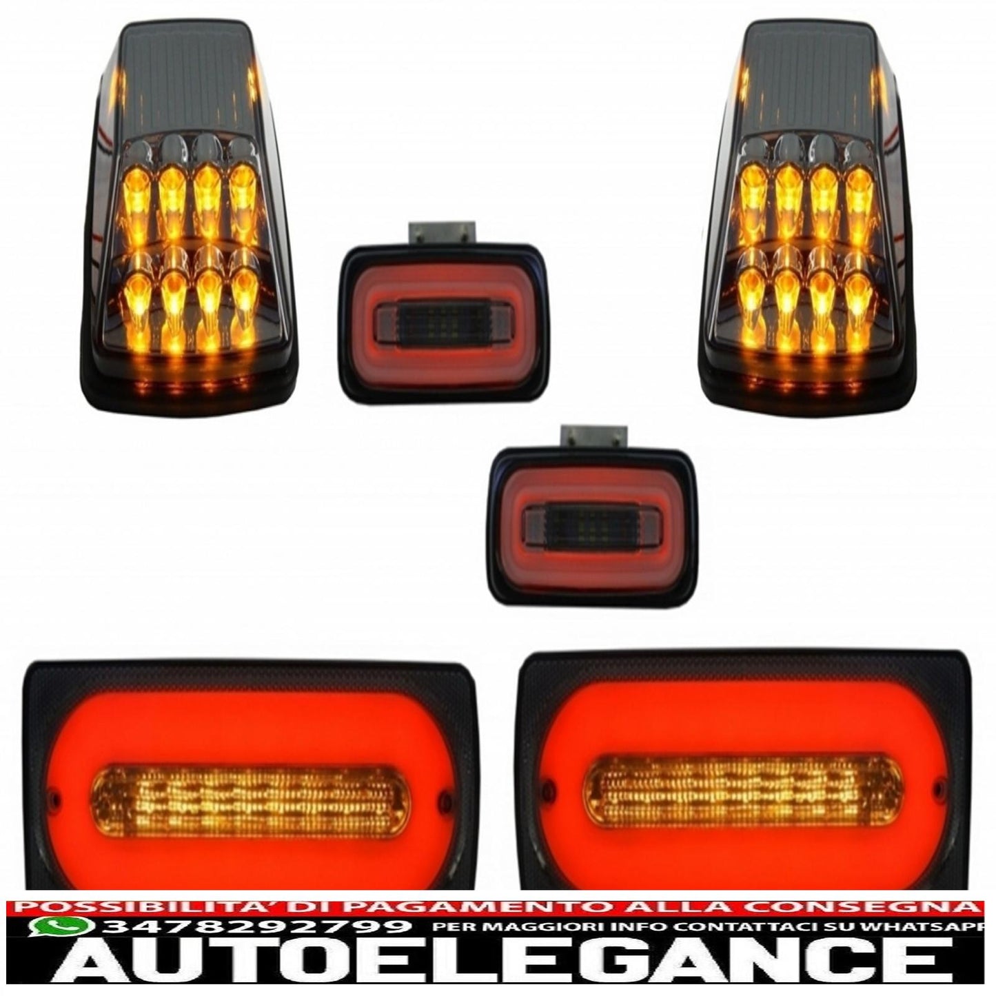 led rear lights light bar with rear bumper fog lights and dynamic sequential turn signals suitable for mercedes g class w463 (1989-2015)