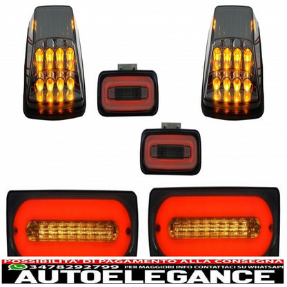 led rear lights light bar with rear bumper fog lights and dynamic sequential turn signals suitable for mercedes g class w463 (1989-2015)