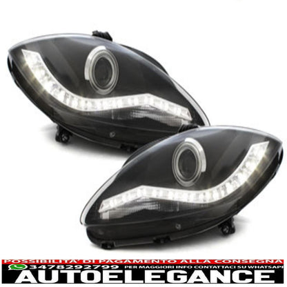 Dayline headlights suitable for Seat Leon 09+ black 