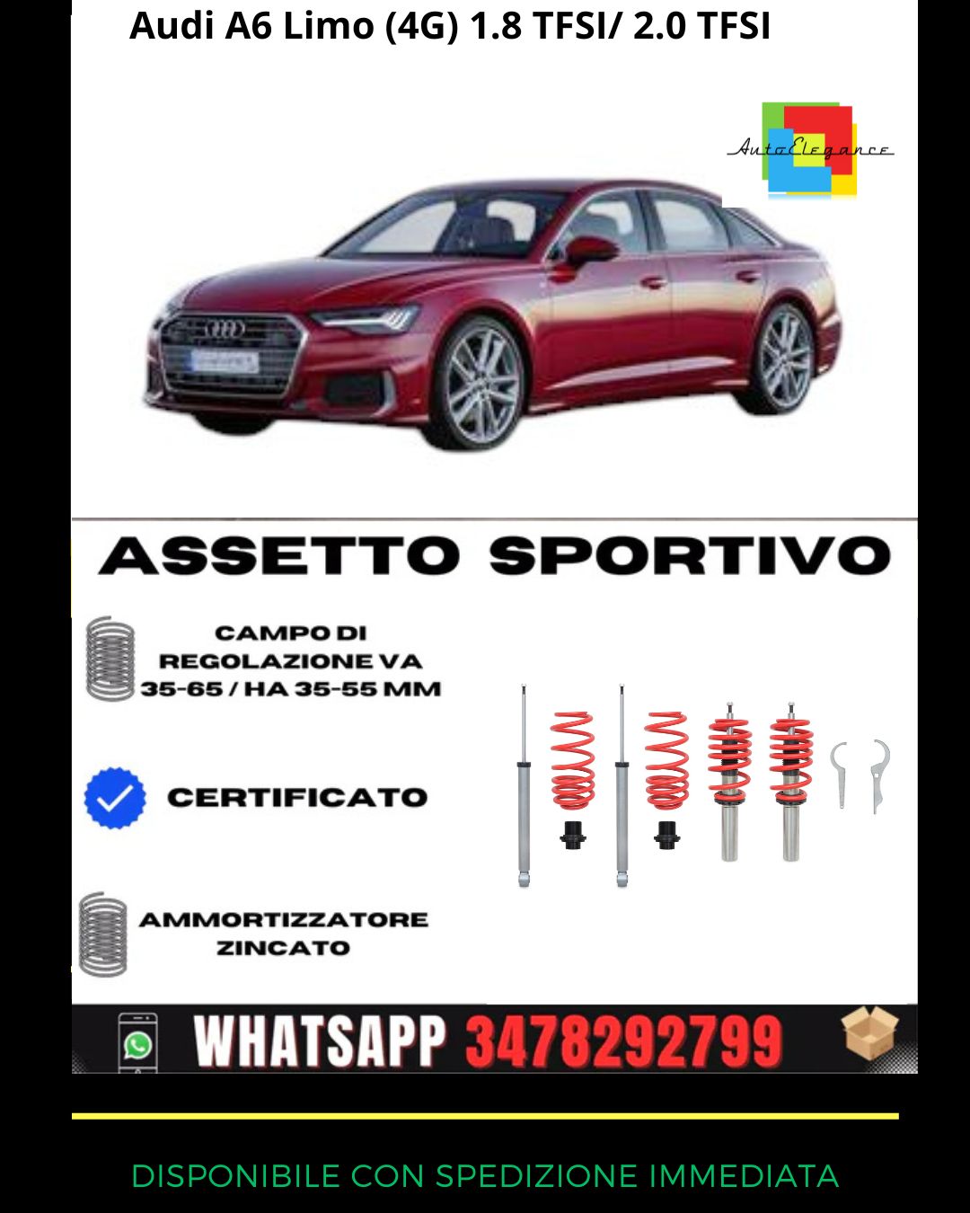 🔥Assetto sportivo ADATTO PER Audi A6 Limo (4G) 1.8 TFSI/ 2.0 TFSI 2011-2018🔥