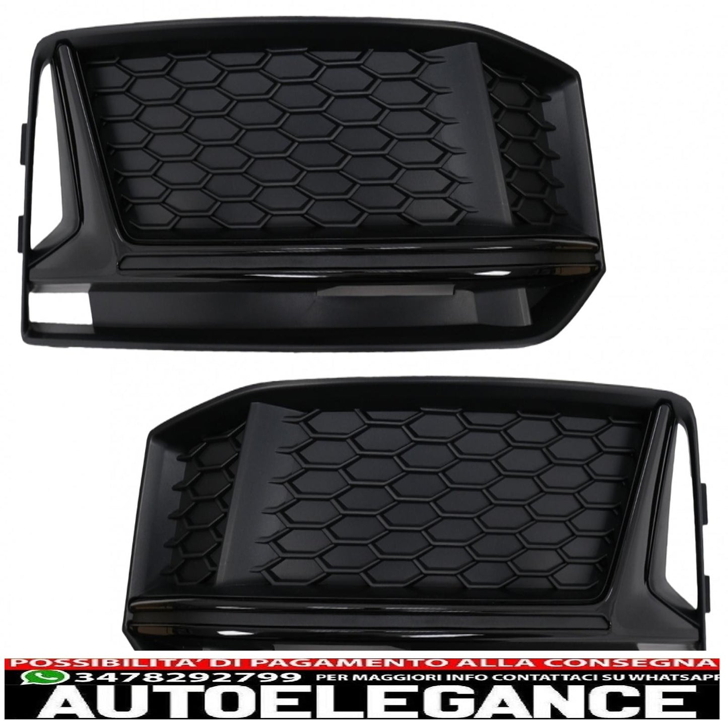 lower bumper grille side grills fit for audi a4 b9 sedan avant s-line (2016-2018) rs4 design black edition