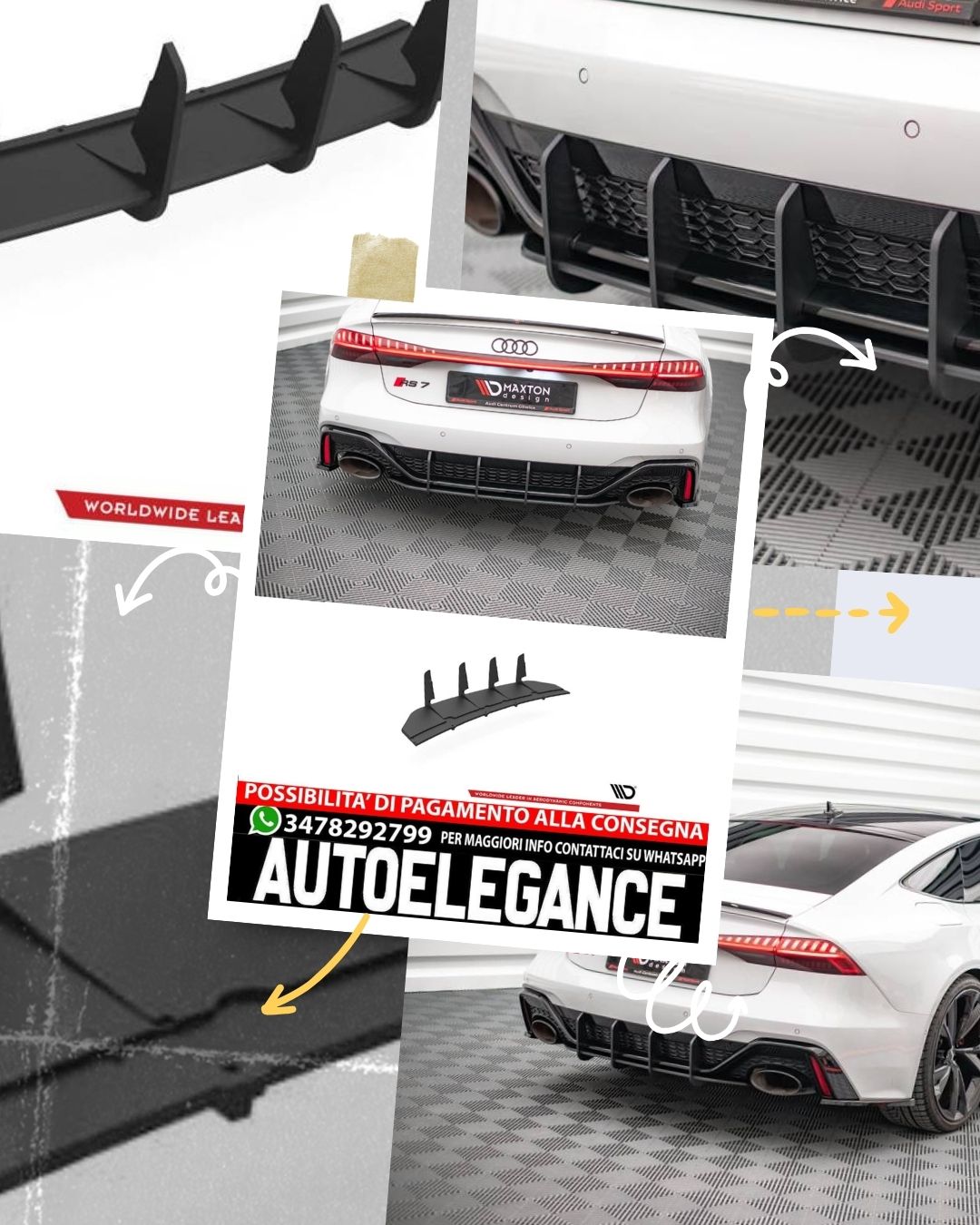 STREET PRO DIFFUSORE POSTERIORE ADATTO PER AUDI RS7 C8 / RS6 C8 (2019- )