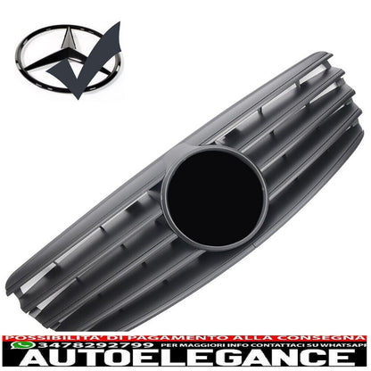 Sports radiator grille for Mercedes W211 S211 E up to 2006 matt black 