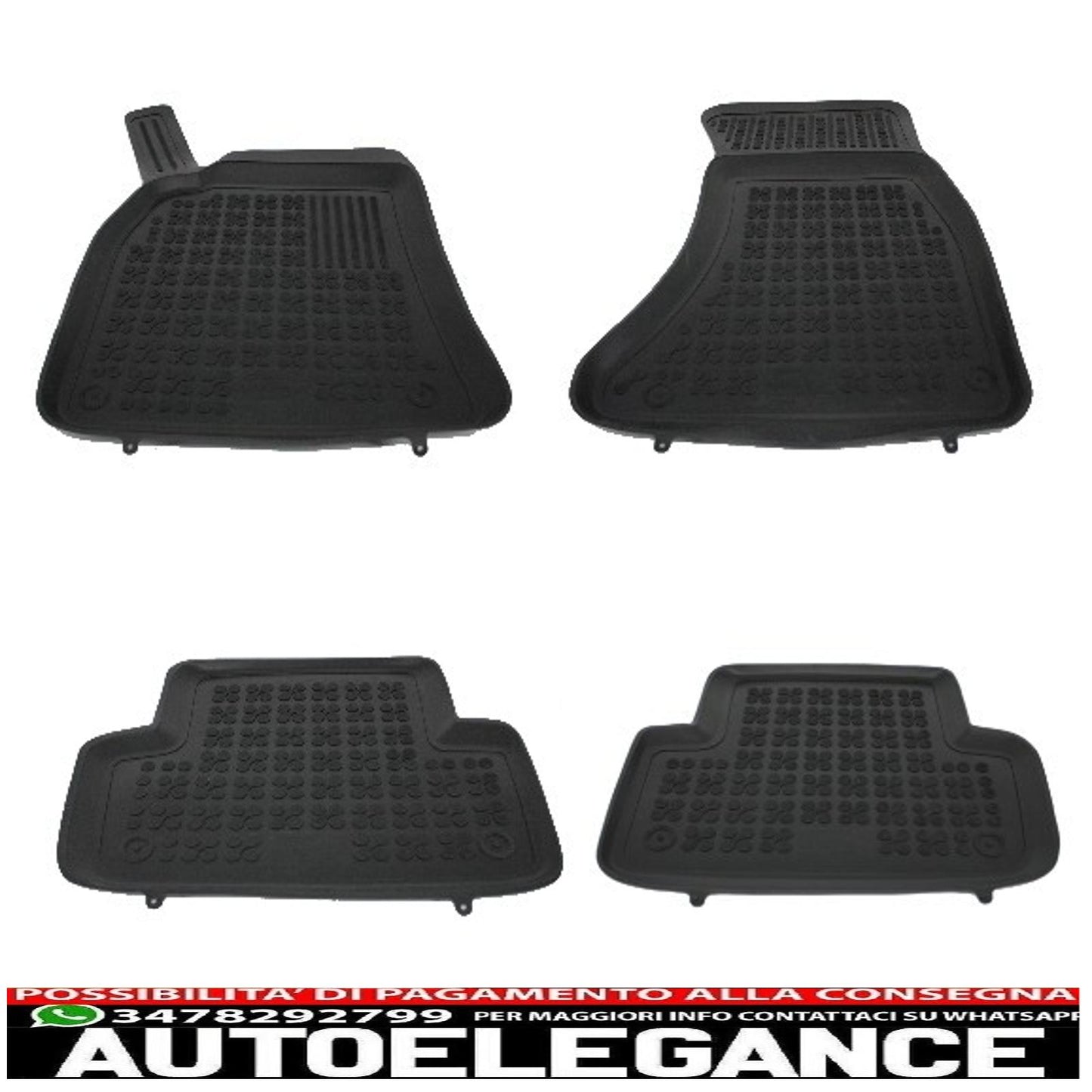 Black rubber mat suitable for audi a4 b8 03/2008-2015, a5 sportback (liftback) 09.2009-2016