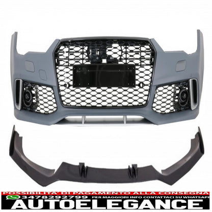front bumper with additional spoiler in real carbon suitable for audi a7 4g facelift (2015-2018) rs7 design