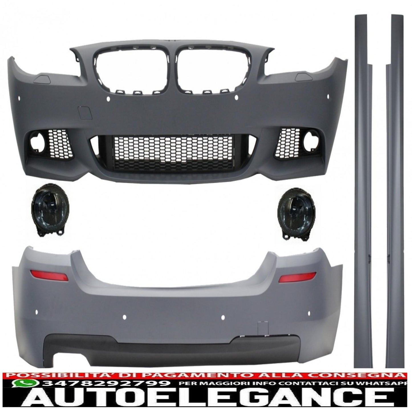 complete body kit suitable for bmw f10 5 series (2011-2014) m-technik design with smoke fog lights