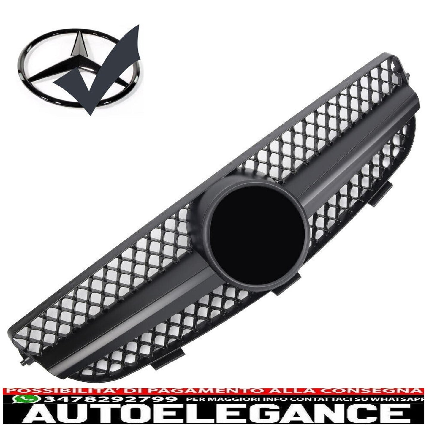 sports grill radiator grill suitable for mercedes w209 clk matt black - show original titleoriginal textgrill sport kühlergrill fit for mercedes w209 clk matt schwarz