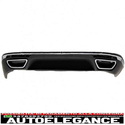 Rear bumper valance diffuser suitable for vw passat b8 3g (2015-2019) r line design dual exhaust chrome finish
