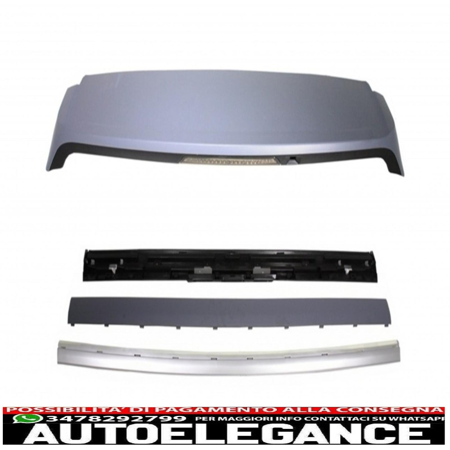 spoiler sul tetto con kit portellone posteriore argento adatto per Land Range Rover Sport L320 (2005-2009) design autobiografia