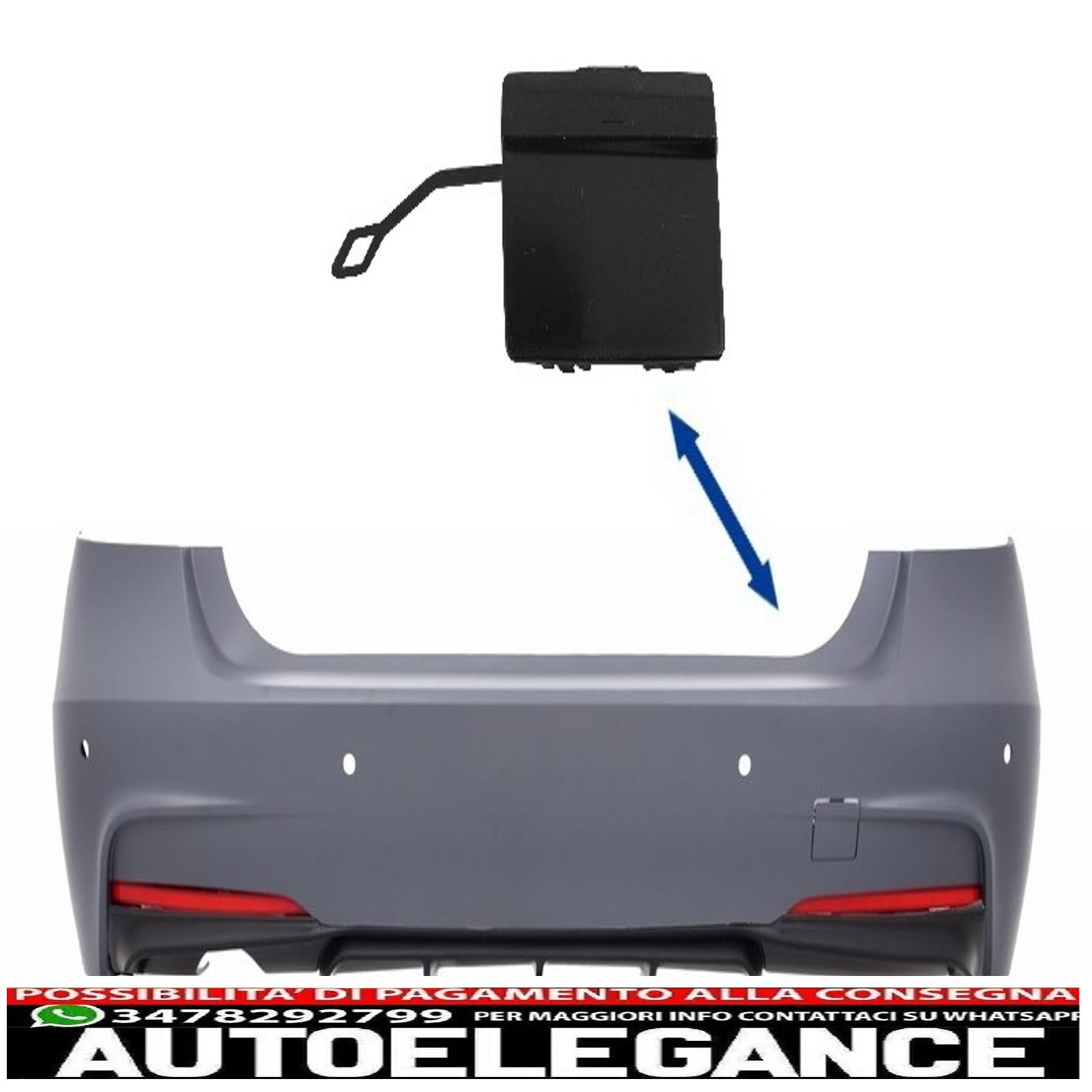 Copri gancio traino paraurti posteriore adatto per BMW Serie 3 F30 (2011-up) m-performance m-tech design AUTOELEGANCERICAMBI