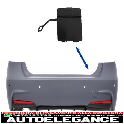 Copri gancio traino paraurti posteriore adatto per BMW Serie 3 F30 (2011-up) m-performance m-tech design AUTOELEGANCERICAMBI