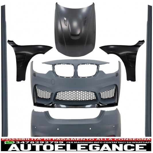 kit carrozzeria completo adatto per bmw serie 4 f32 f33 (2013-2017) design m4 con parafanghi anteriori e cofano motore