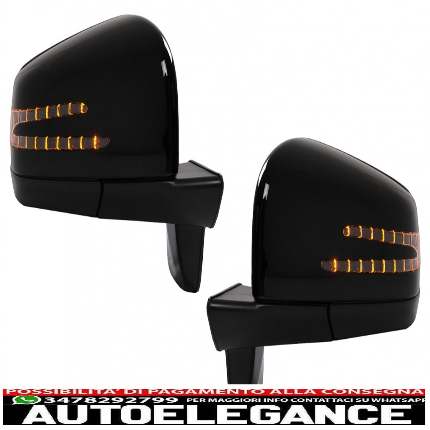 Complete mirror assembly suitable for mercedes g-class w463 (1989-2018) 2013 piano black design 