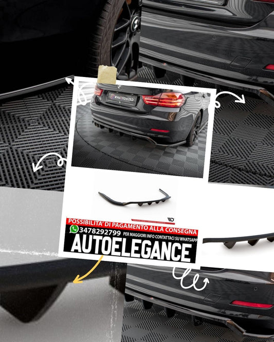 SPLITTER POSTERIORE CENTRALE (CON BARRE VERTICALI) ADATTO PER BMW 4 GRAN COUPÉ F36  (2014-2017)