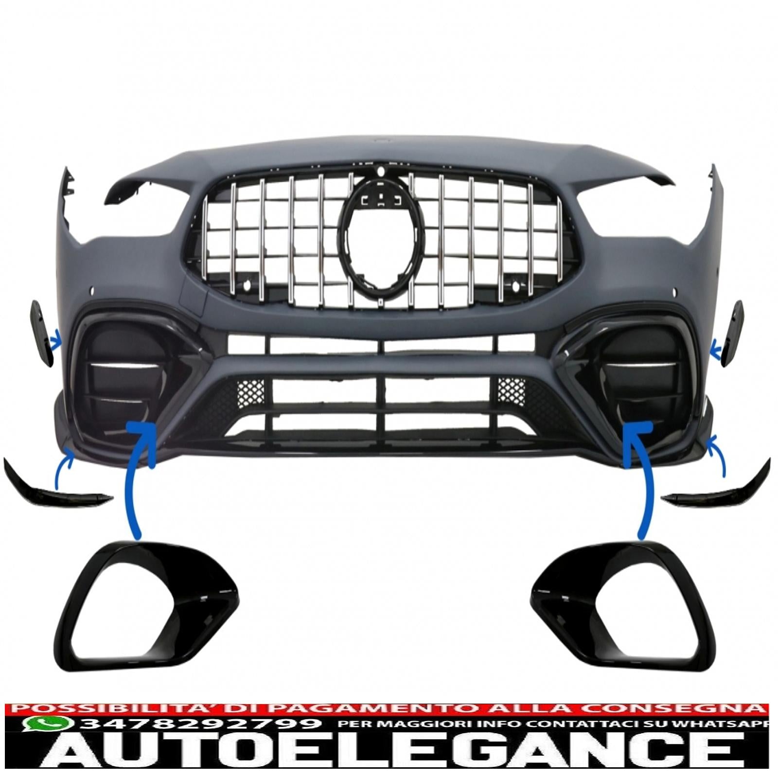Cornici di copertura griglie laterali adatte per mercedes cla 45 cla 45s x118 c118 (2019-up) pianoforte nero AUTOELEGANCERICAMBI