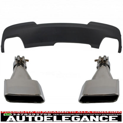 diffusore d'aria a doppia uscita adatto per bmw f10 f11 (2011-2017) con terminali di scarico sport m-teck 550i v8 lci quadrati