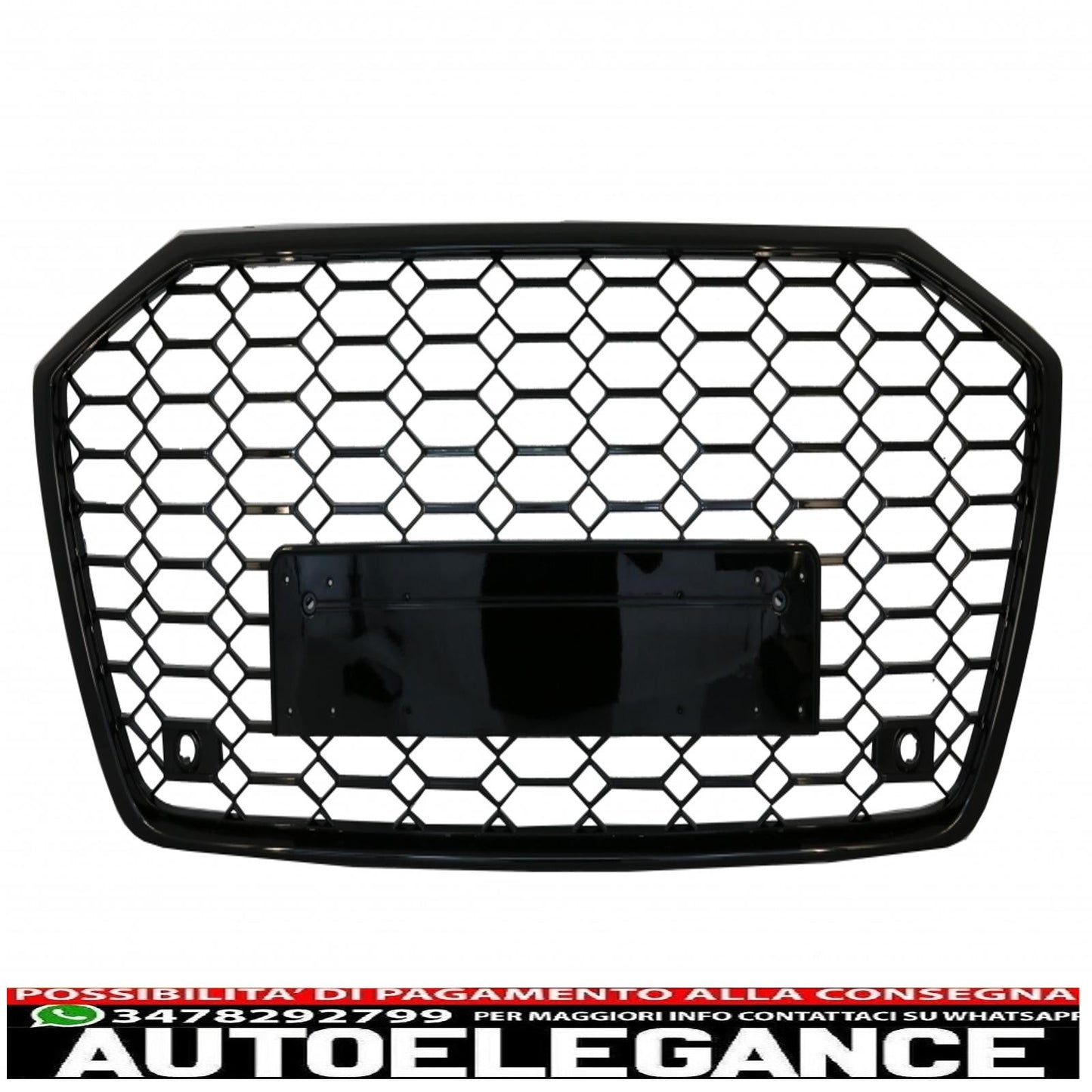 center grille without badge suitable for audi a6 c8 4k (2018-up) rs6 design piano black 