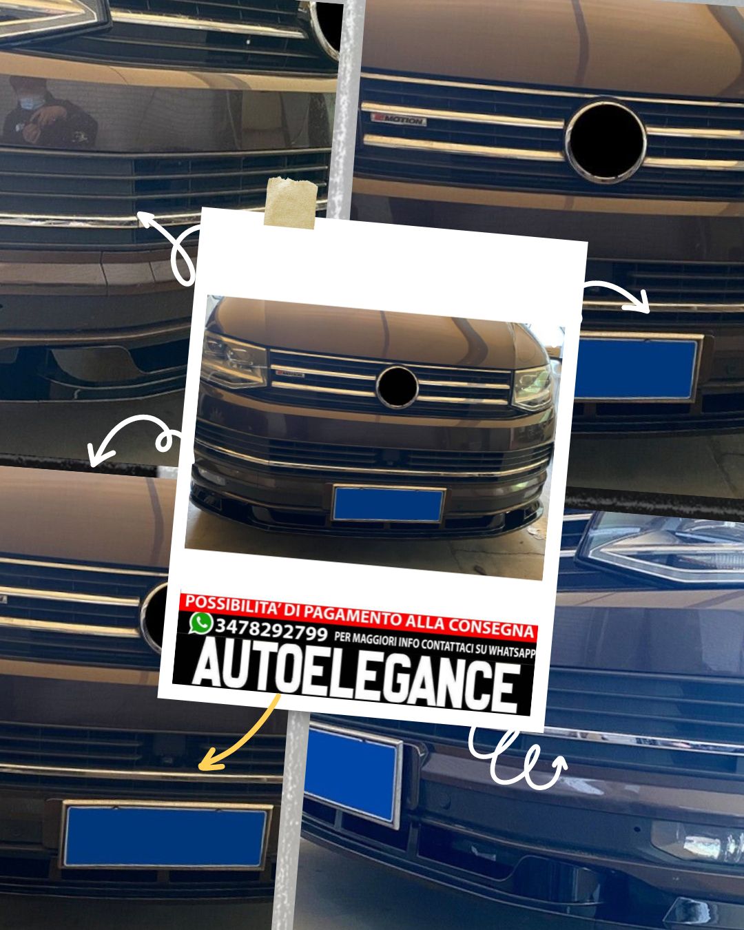 SPOILER adatto per VW T6 TRANSPORTER 2015 +