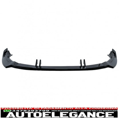 Front bumper additional spoiler suitable for Audi A4 B9 Second Facelift S-Line (2020-up) Piano Black 