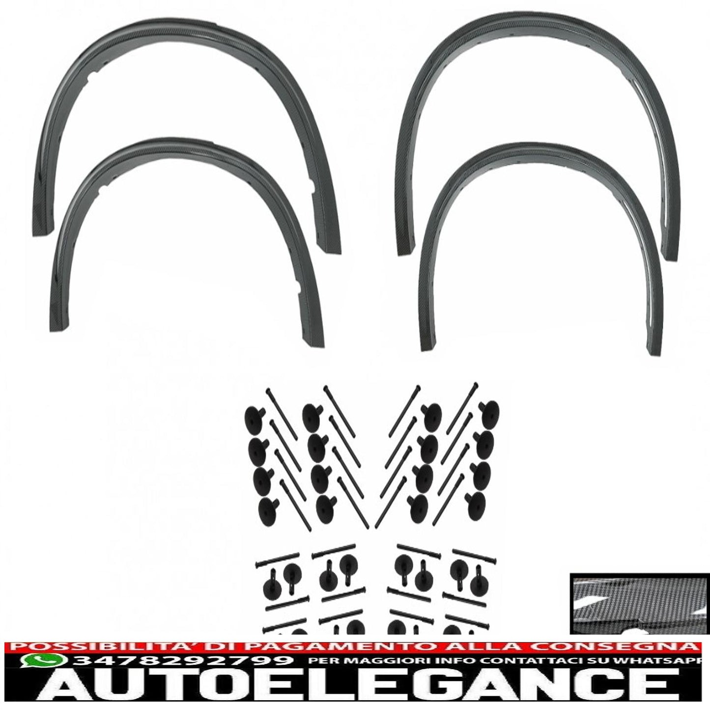 parafanghi per passaruota con 32 clip in plastica per auto adatti per BMW X5 F15 (2014-2018) m-design m-sport carbon look