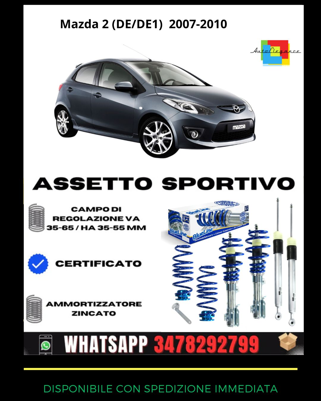 🔥Assetto sportivo PER Mazda 2 (DE/DE1) 1.3, 1.5 2007-2010🔥