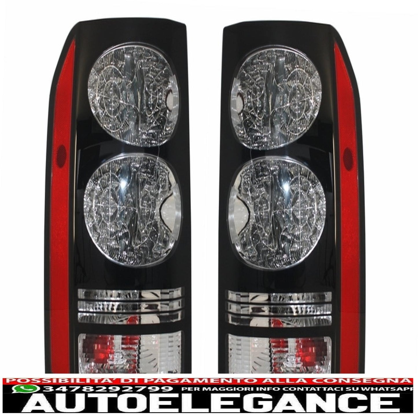 LED rear lights suitable for Land Rover Discovery III 3 and IV 4 (2004-2016) black conversion to restyling look