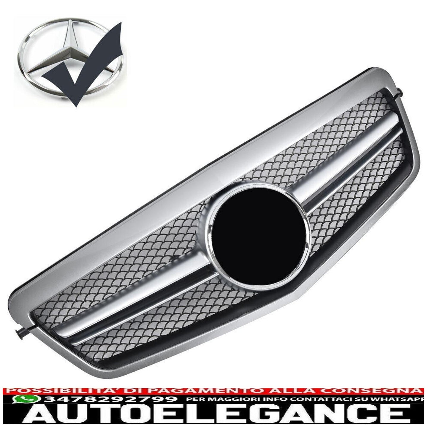 griglia sport griglia radiatore adatto per mercedes w212 s212 fino al 2013 argento-mostra il titolo originaletesto originalegrill sport kühlergrill passt für mercedes w212 s212 bis 2013 silber