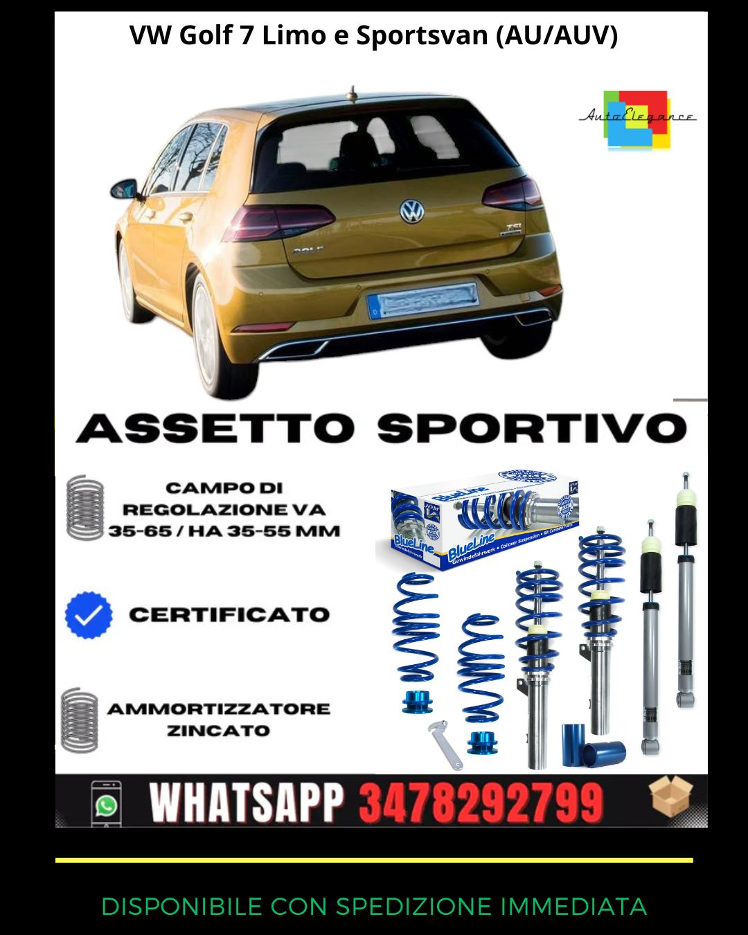 🔥Assetto sportivo PER VW Golf 7 Limo e Sportsvan (AU/AUV)🔥