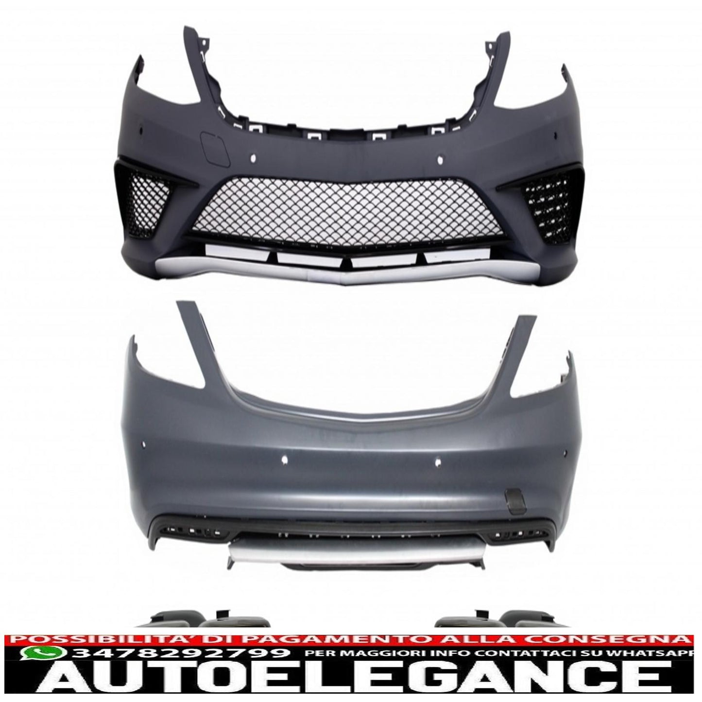 body kit suitable for mercedes benz w222 s class (2013-06.2017) s65 design with black exhaust tips 