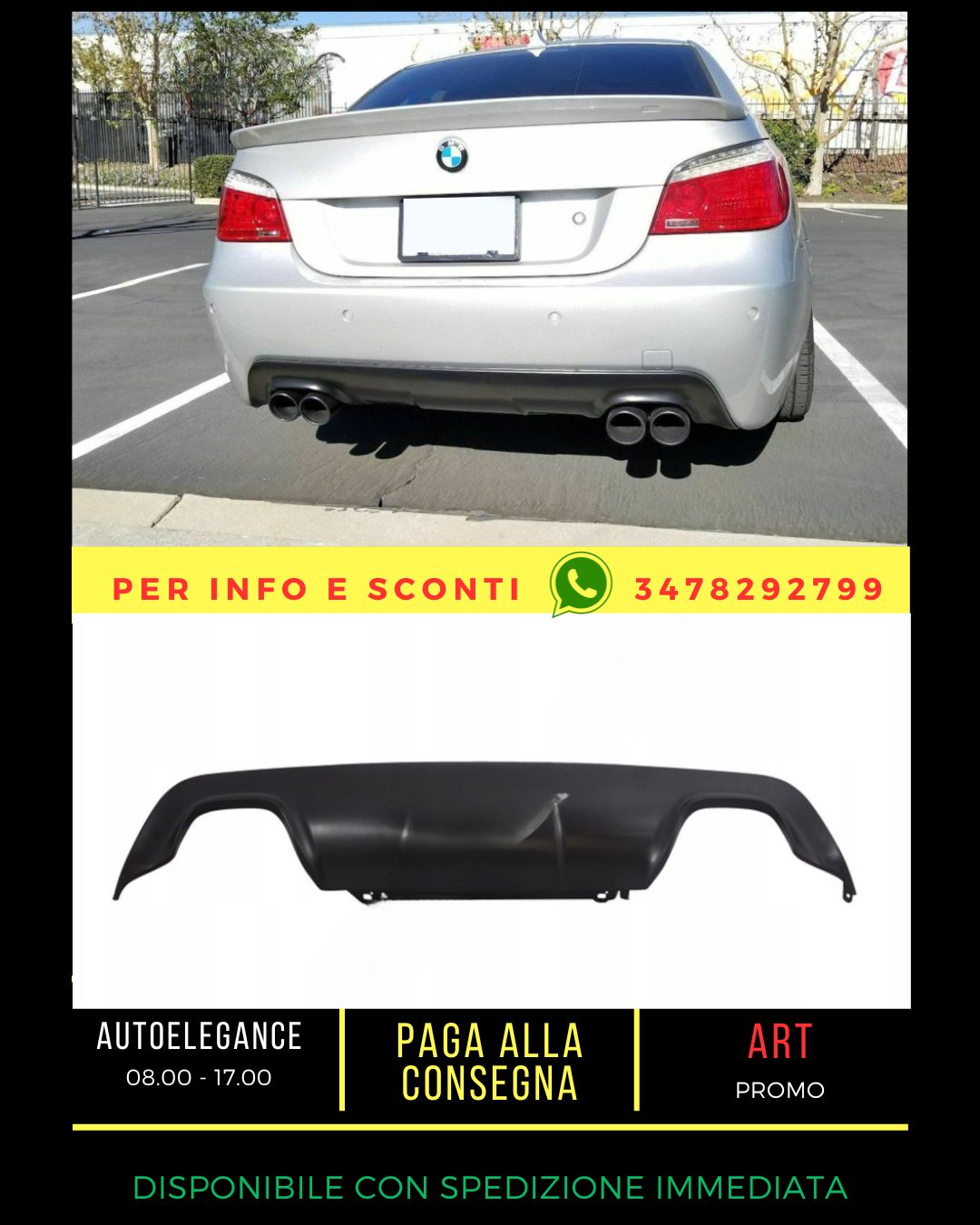 ✨DIFFUSORE ADATTO PER BMW 5 E60 E61 SEDAN TOURING 2003-2010✨