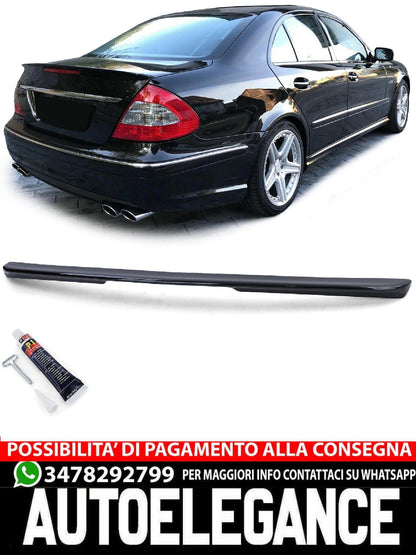 Spoiler posteriore sportivo nero lucido con ABE compatibile per Mercedes E W211 Limo 03-08