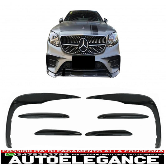 Aerodynamic Front Bumper Splitter Fins Fit For Mercedes E Class W213 S213 C238 A238 Sport Line E53 (2016-2020) Piano Black