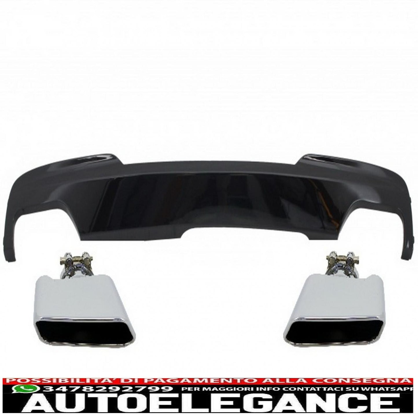 diffusore d'aria a doppia uscita edizione nero brillante con terminali di scarico sport m-teck 550i v8 lci quadrato adatto per bmw f10 f11 2011-2017