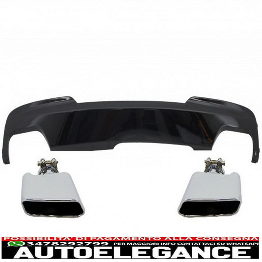diffusore d'aria a doppia uscita edizione nero brillante con terminali di scarico sport m-teck 550i v8 lci quadrato adatto per bmw f10 f11 2011-2017